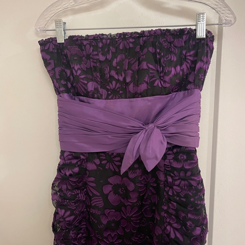Vintage Y2K Betsey Johnson Silk Evening Purple Cocktail Mini Dress Wedding